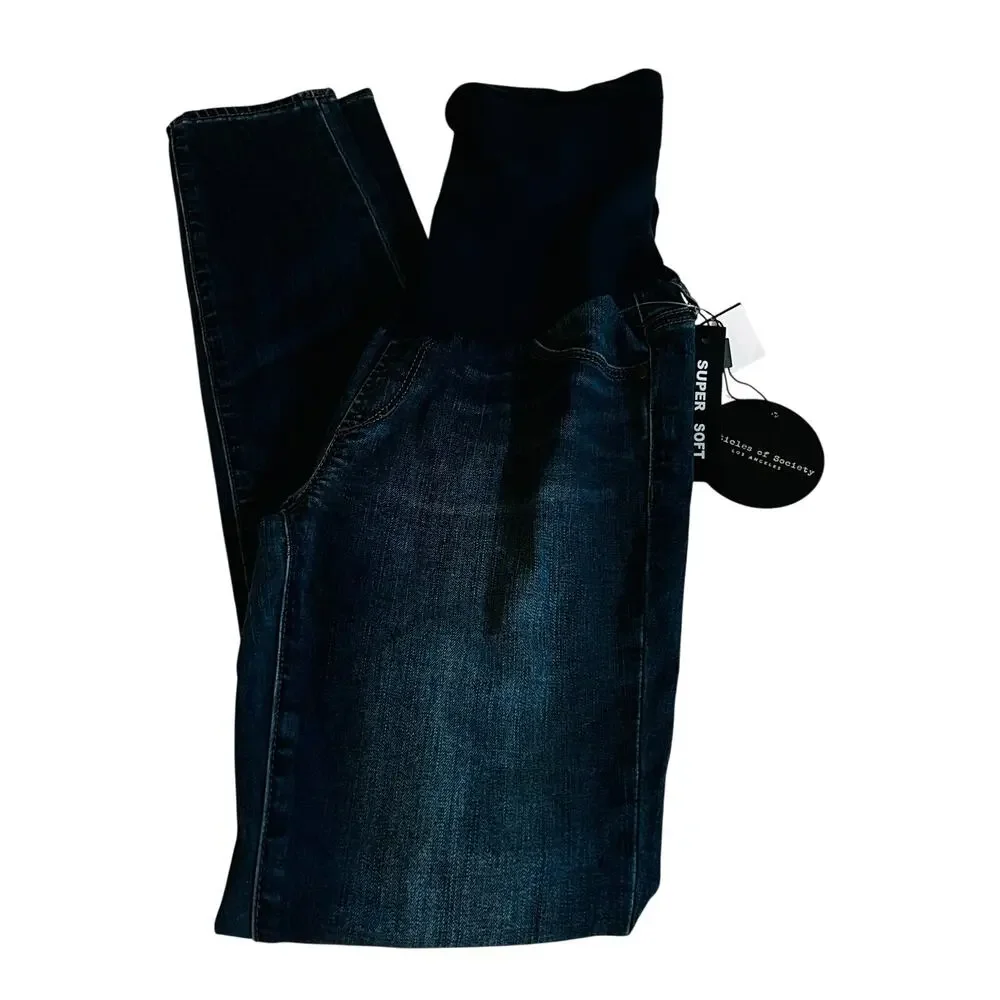 Articles Of Society Maternity Skinny Jeans Size 27 NWT Dark Wash Blue